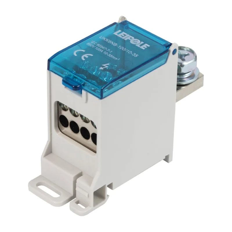 Распределительный блок (коробка) Leipole 100А, 690В, на DIN-рейку UKK6NB-100/10-35/8x10 5012.095