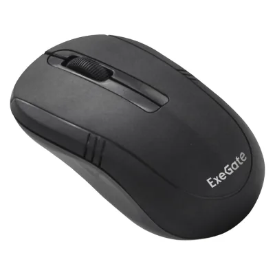 Беспроводная мышь ExeGate Professional Standard SR-9021 радиоканал 2,4 ГГц, USB, оптическая, 1200dpi, 3D, 3 кнопки и колесо прокрутки, черная, Color Box 269649