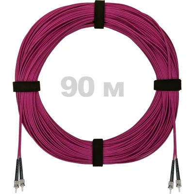 Патч-корд оптический ENGINOVA ST/PC-ST/PC MM (OM4) 2mm duplex LSZH, 90 м ENG-PC2.0-DX-2ST-OM4-90m-LSZH-MG