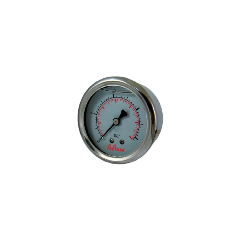 Манометр от 0 до 25 бар из нержавеющей стали, D40 мм, NPT 1/8", штуцер сзади по центру A-Flow G20-S-2N-40B-25bar