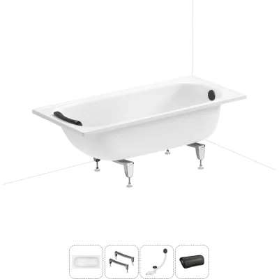 Стальная ванна 150х70 см Sanitana BLB Europa 20220627R в наборе 4 в 1 20220627R