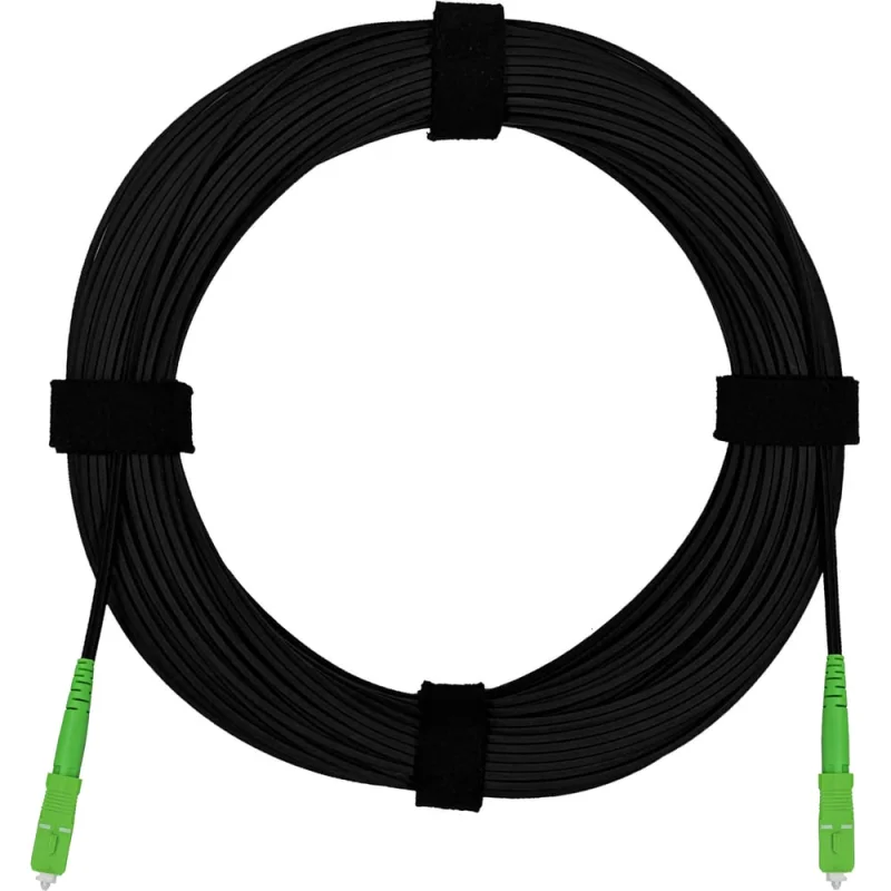 Патч-корд оптический FTTH Enginova 2 стеклопрутка выносной силовой элемент - проволока 657 LSZH SC/APC-SC/APC черный 10 м ENG-FTTHST-FRP-2SCA-10-BL