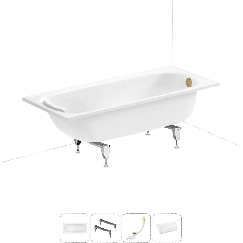 ΠΠΎΠΌΠΏΠ»Π΅ΠΊΡ 4 Π² 1 Sanitana BLB Europa 2,2 ΡΡΠ°Π»ΡΠ½Π°Ρ Π²Π°Π½Π½Π° 160x70 Ρ Π½ΠΎΠΆΠΊΠ°ΠΌΠΈ, ΡΠΈΡΠΎΠ½ΠΎΠΌ ΠΈ ΠΏΠΎΠ΄Π³ΠΎΠ»ΠΎ 20220644R