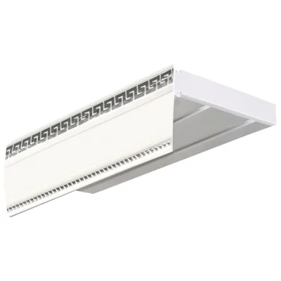 Двухрядный карниз Эскар ЭКОНОМ+ Антик в сборе серебро 1.8 м 527430180
