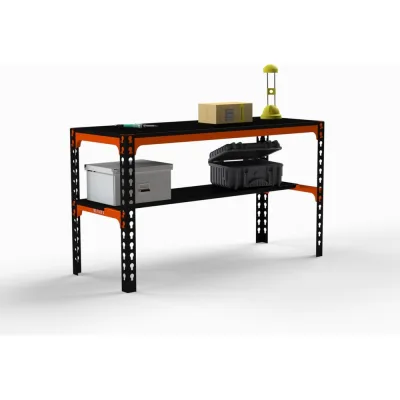 Металлический стол ООО Металекс Metalex 750x1500x500 мм, оранжево-чёрный SMMO751550