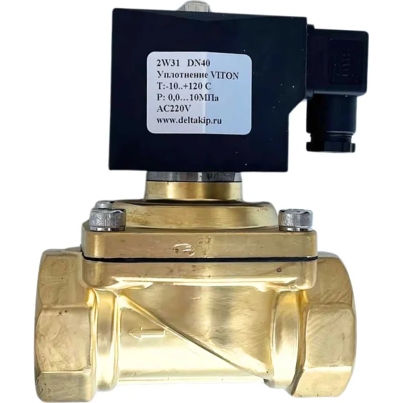 Соленоидный клапан DELTAKIP DK-2W31 Ду 40, латунь, Viton, SD01H, 220 V AC DK-H0000006