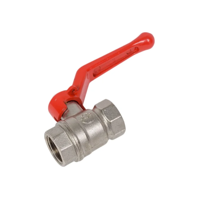 Кран шаровой для воды Valfex N/P59 1/2" ВР/ВР ручка-рычаг, латунный никелированный 11Б27фт1М(96/24) VF.214.NR1.012.N/P59.Bir