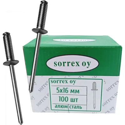Заклепка вытяжная рифленая для кирпича SORREX Al/ST 5x16мм (100 штук) ASD 50160 GR 100