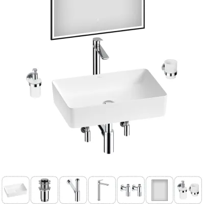 Набор Wellsee 7 в 1 FreeDom 2.0 накладная раковина 50x34 см 20217895R