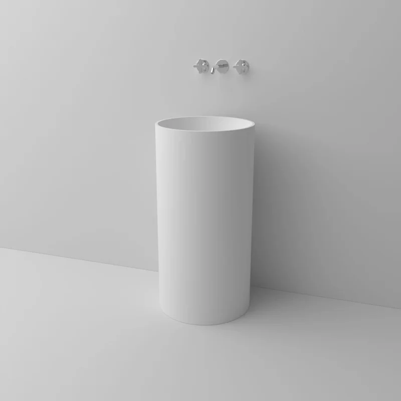 Напольная раковина из мрамора 450*450*900 CORAL-FB20-B-MW-400-Белый-матовый Galagutti