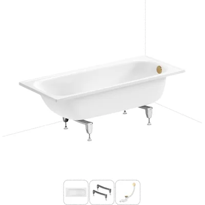 Комплект 3 в 1 Sanitana BLB Europa 2,2 стальная ванна 160x70 с ножками и сифоном 20220640R
