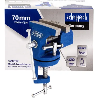 Тиски слесарные поворотные мини Scheppach (ширина губ - 70мм) Sch-32970R(66054)