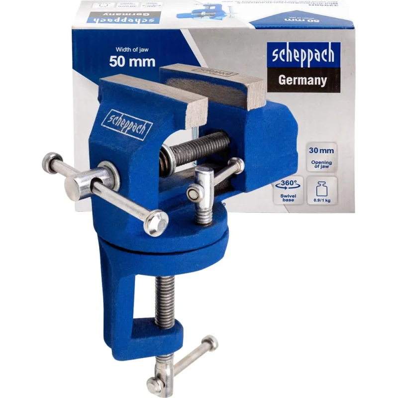 Тиски слесарные поворотные мини Scheppach (ширина губ - 50мм) Sch-32950R(66050)