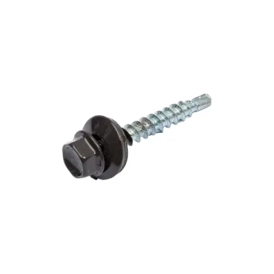 Кровельный саморез Rizzel 4,8x29 RAL 8019 сверло №1, 250 шт 00000318167