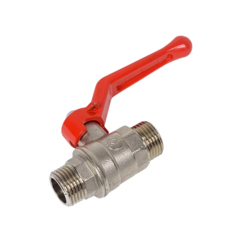 Шаровой кран для воды Valfex N/P59 1/2" НР/НР ручка-рычаг, латунный никелерованный 11Б27фт1М(96/24) VF.220.NR1.012.N/P59.Bir