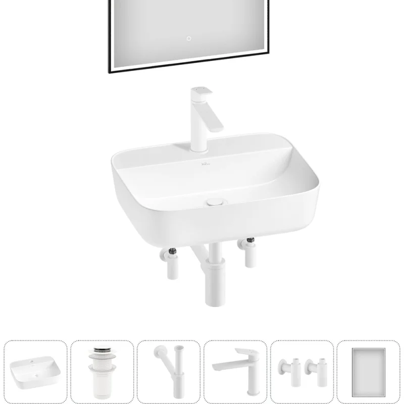 Набор Wellsee 6 в 1 Preen накладная раковина 50x40 см 20218336R