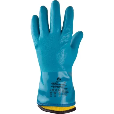 Утепленные химперчатки Jeta Safety до -50 градусов (ПВХ, нитрил + утепл. вкладыш), р. 12/XXXL JPW-811-XXXL