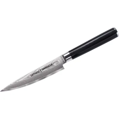 Нож кухонный универсальный Samura DAMASCUS 125 мм, G-10, дамаск 67 слоев SD-0021/K