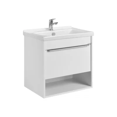 Тумба AQUATON Хоуп 60 с раковиной Миранда 60, 1 ящик, цвет Белый матовый 1A2872V0HP2B0