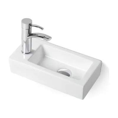 Керамическая раковина VINCEA 370x180x90, подвесная, цвет белый, левая VBS-133L