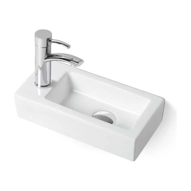 Керамическая раковина VINCEA 370x180x90, подвесная, цвет белый, левая VBS-133L