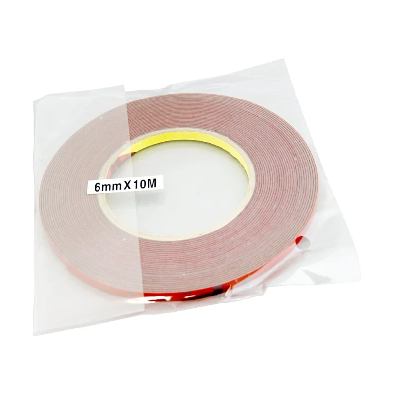 Оригинальный серый двусторонний скотч MTF Light 3M TAPE(ACRYL) 6мм х 10м красная подложка 3M6X1000R