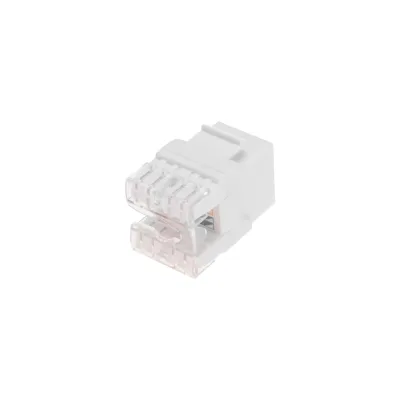 Модуль Keystone Jack RJ-45 CAT 5e неэкранированный 110 IDC тип 180 градусов, белый REXANT 02-0060