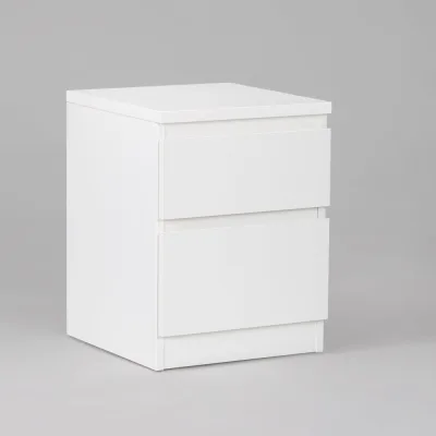 Прикроватная тумба Гуд ЛАКК КАСТОР 2 ящика, 39x37x49 см, белая 2.03.03.050.1