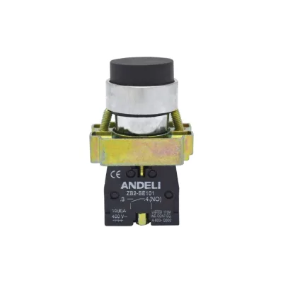 Кнопка ANDELI XB2-BL21 без подсветки удлиненная черная 1НО ADL10-036