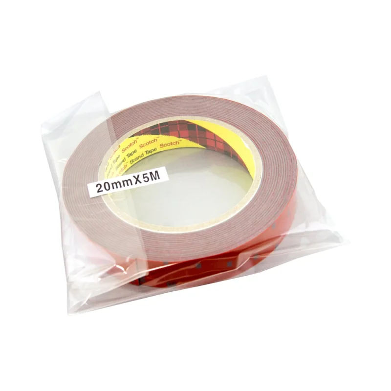Оригинальный серый двусторонний скотч MTF Light 3M TAPE(ACRYL) 20мм х 5м красная подложка 3M20X500R