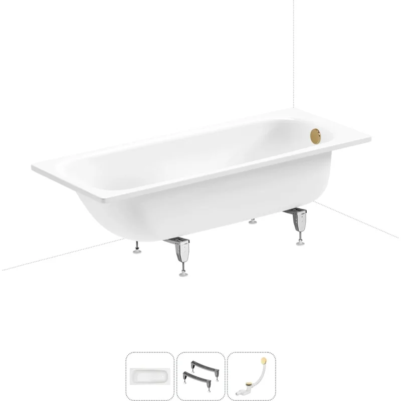Комплект 3 в 1 Sanitana BLB Universal 3,5 стальная ванна 170x75 с ножками и сифоном (сост 20220736R