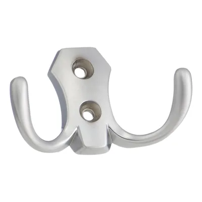 Двухрожковый мебельный крючок Kerron матовый хром KR-0020-SC