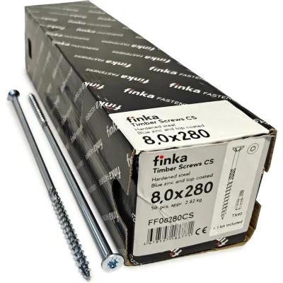 Шурупы конструкционные Finka Timber Screws CS 8,0x280 TX40 (Голубой цинк, потай, 50шт) FF08280CS