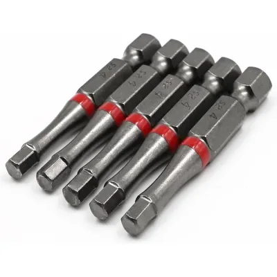 Бита торсионная КF 9990 HEX H4, 50 мм, намагниченная, 5 шт KREPFIELD 9990БИТАELNARHEXH4х50-5