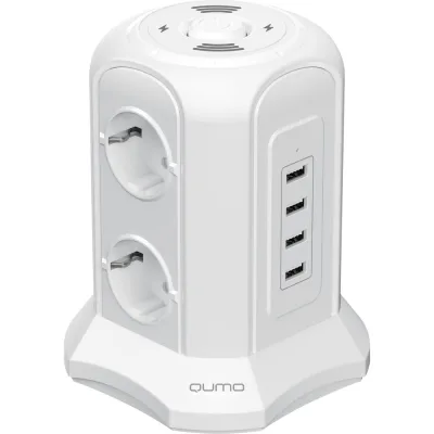 Беспроводная зарядка QUMO Power Tower Pro + Wireless SFU2 (P-0010) белый, 6 розеток 50741