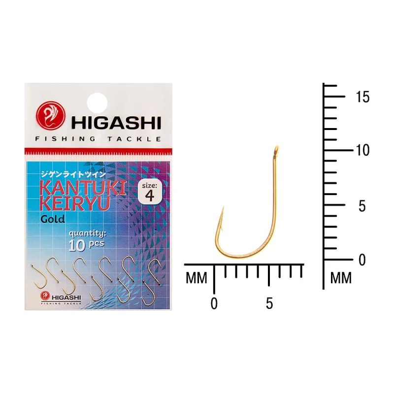 Крючок HIGASHI Kantuki Keiryu #4 Gold 01362