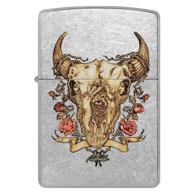 Зажигалка Zippo Rick Rietveld с покрытием Street Chrome, латунь/сталь, серебристая, 38x13x57 мм 48559