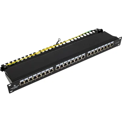 Экранированная патч-панель Advant категория 5е, 24 порта, 1U, 19", ADV5e-FPNL241U