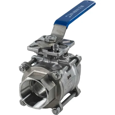 Кран шаровый муфтовый под привод NEWKEY нержавеющий (3PC), AISI316 DN65 (2_1/2"), (CF8M), PN25 NK-BMTp65/6