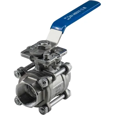 Кран шаровый NEWKEY муфтовый под привод нержавеющий (3PC), AISI316 DN40 (1_1/2), (CF8M), PN40 NK-BMTp40/6