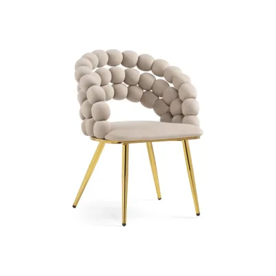 Стул на металлокаркасе Ball beige / gold Woodville 15764