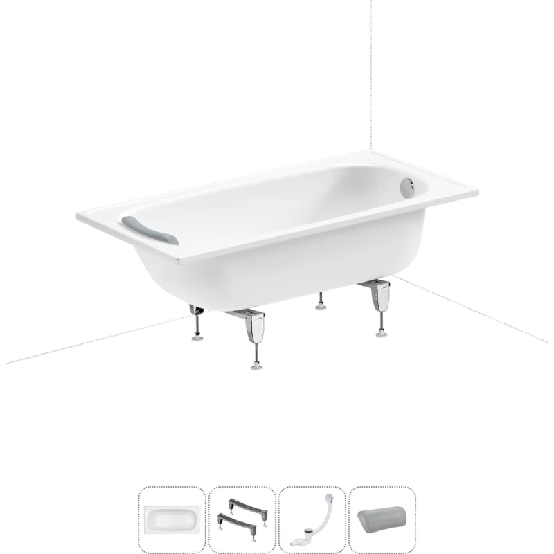 Стальная ванна 140х70 см Sanitana BLB Europa 20220609R в наборе 4 в 1 20220609R