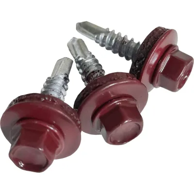 Саморез кровельный Крепстор 4,8х29 RAL 3005 красное вино, 300 шт 4665316948468