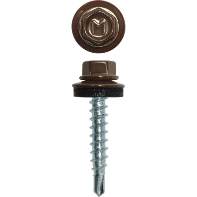 Кровельный саморез Rizzel 4,8x29 RAL 8017 сверло №1, 250 шт 00000313571