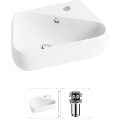 Комплект 2 в 1 Wellsee Bathroom Sink накладная/подвесная раковина 44x27 см, состоит 20216609R