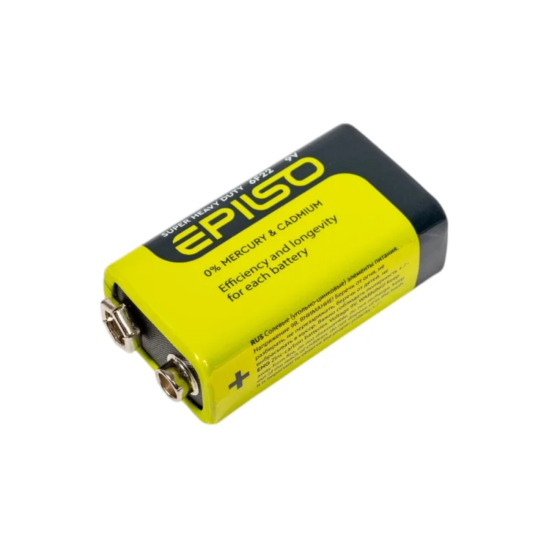 Солевой элемент питания Epilso (угольно-цинковый) 6f22/9v крона 1 shrink EPB-6F22-1S