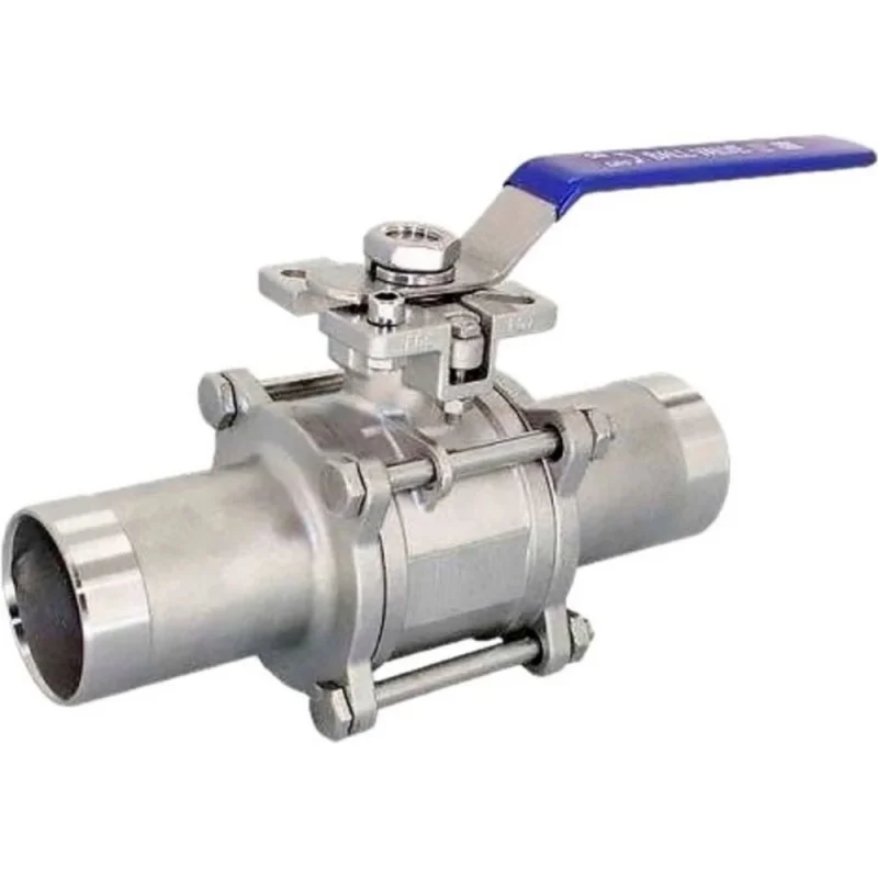 Кран шаровой DN.ru 304-304-PTFE-W-ISO-H Ду10 Ру63 полнопроходной, 3-составной, под приварку, с рукояткой D160-53624