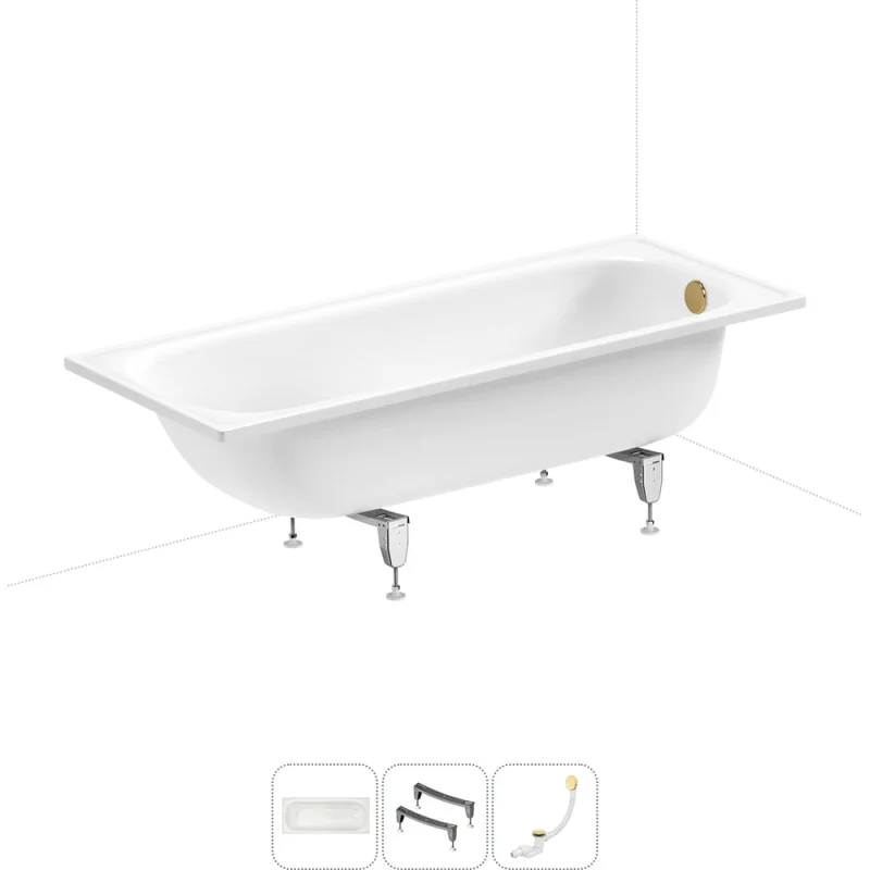 Комплект 3 в 1 Sanitana BLB Europa 2,2 стальная ванна 170x70 с ножками и сифоном 20220656R