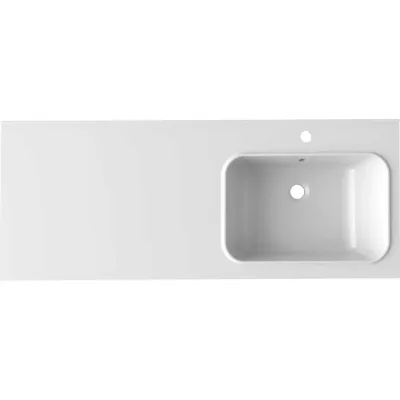 Раковина накладная MIXLINE "БИЛЛ-120x48" правая, выпуск, перелив, крепление, кронштейн 553535