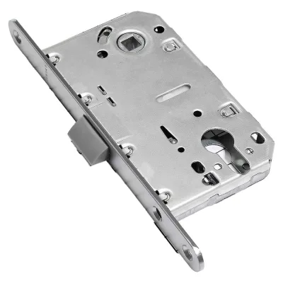 Корпус замка Doorlock V 431/С/50/85/18/SCr, матовый хром, под цилиндр, бэксет 50 мм, межосевое расстояние 85 мм, фронтальная планка шириной 18 мм 79120
